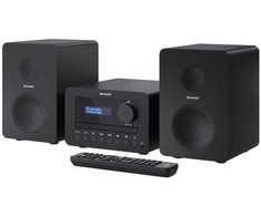 Muzikinis centras Sharp TOKYO DAB+ HI-FI mikro sistema, Namų garso mikro sistema, Juoda, 40 W, 2 krypčių, Belaidė, DAB, FM