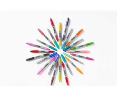 Sharpie 2198780, 12 pc(s), Mėlyna, Žalias, Oranžinis, Rožinė, Violetinė, Raudona, Geltona, Fine tip, Baltas, Round, 1 mm
