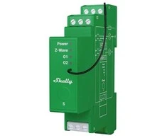 „Shelly Wave Pro Dimmer 2PM“ – belaidis Z-Wave apšvietimo reguliatorius, 2 kanalai, skirtas LED ir halogeninėms lempoms, montuojamas ant DIN bėgelio
