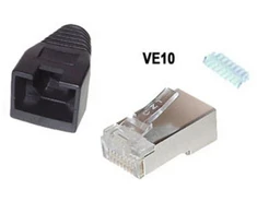 „Shiverpeaks BS72057-S-10“, RJ-45, Juoda, Metalinis, Cat5e/6, Auksinė, 10 vnt.