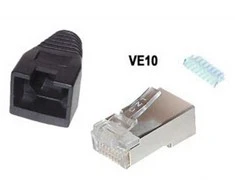 „Shiverpeaks BS72057-S-10“, RJ-45, Juoda, Metalinis, Cat5e/6, Auksinė, 10 vnt.