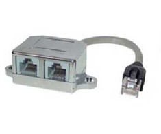 shiverpeaks BS75002-1, R-J45, 2 x RJ-45, Hanstik/Hunstik, 0,1 m, Grå