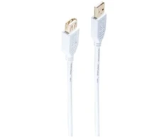 shiverpeaks BS77120-W, 1 m, USB A, USB A, USB 2.0, balta