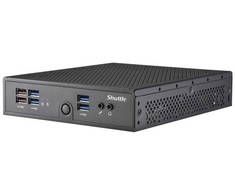 Shuttle XPC plonas barebone DS50U, Intel Celeron 7305, 2x LAN (1x 2.5 Gbit, 1x 1 Gbit), 1x COM, 1x HDMI, 1x DP, 1x VGA, be ventiliatoriaus, nepertraukiamas darbas 24/7, 1,3 l dydžio kompiuteris, mini kompiuterio barebone, DDR5-SDRAM, PCI Express, Serial ATA III, Ethernet LAN, 90 W