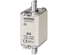 Siemens Lydusis įdėklas NH 80A 500V gG klasė standartinė versija neizoliuoti kontaktai dydis 00 3NA3824-7