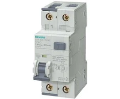 Siemens Kombinuotas grandinės pertraukiklis RCBO tipo A 30mA 10kA 1+N B10A 5SU1354-6KK10