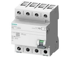 Siemens 3P+N B tipo liekamosios srovės grandinės pertraukiklis 63A 30mA 400V AC 5SV3346-4