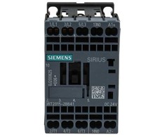 SIEMENS kontaktorius 3kW, 400V AC, 7A ties AC33 poliais, 1NO, valdymo įtampa 24V DC, dydis S00, spyruoklinis gnybtas
