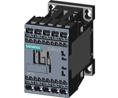 SIEMENS kontaktorius 3kW, 400V AC, 7A ties AC33 poliais, 1NO, valdymo įtampa 24V DC, dydis S00, spyruoklinis gnybtas