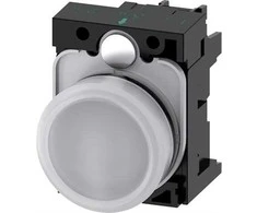 Siemens 3SU1102-6AA60-1AA0 Leuchtmelder baltas Linse glatt