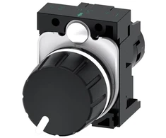 Siemens Kompaktiškas potenciometras 22mm, apvalus, juodas plastikas, 22k Ohm, su jungties laikikliu. varžtas 3SU1200-2PW10-1AA0