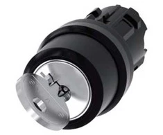 Siemens Ronis raktinis jungiklis 22mm apvali plastikinė spyna Nr.SB30 su 2 rakteliais 2 poz.o-i 3SU1000-4BF01-0AA0