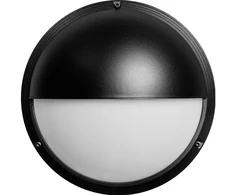 Sieninis šviestuvas Solar Plus „Ocus“ pusės gaubto 12 W LED šviestuvas, 6–12 W, 3000–3500–4000 K, mikrobangų jutiklis, juodas RAL9005 – PROFESIONALUS