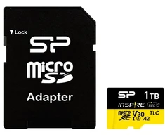 Atminties kortelė „Silicon Power“ „Inspire“ „Micro SDXC“ 1 TB V30 kortelė (SP001TBSTXLA2V1NSP)