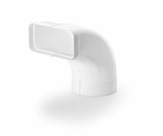 Silverline 90° lankas su apvaliu/plokščiu adapteriu Ø 150/89 x 222 mm. Aukštas
