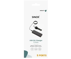 Sinox 12 V USB A dvipusis įkroviklis. 7,2 A. 1,5 m. Rūšiuoti