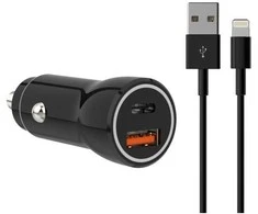 Sinox 12 V dvigubas USB įkroviklis. USB A 18 W + USB C 20 W. Rūšiuoti
