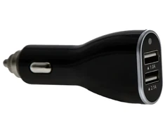 Sinox 12V USB įkroviklis 2.1A+1A Juodas