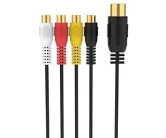 Sinox 5 kontaktų DIN į 4 Phono kabelis. 0,2 m. Juodas.