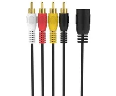 Sinox 5 kontaktų DIN į 4 Phono kabelis. 0,2 m. Juodas.
