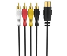 Sinox 5 kontaktų DIN į 4 Phono kabelis. 1 m. Juodas.