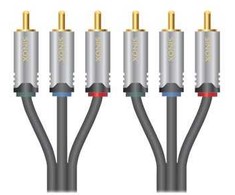 Sinox Beslag Sinox SHD5102, 1,5 m, 3 x RCA, 3 x RCA, Kištukas, Kištukas, Juoda, Pilka
