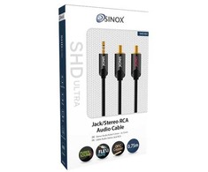 Sinox Beslag Sinox SHD mini jack į phono kabelis. 0,75 m. Juodas, 3,5 mm, vyriškas, 2 x RCA, vyriškas, 0,8 m, juodas