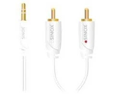 Sinox Beslag Sinox SXI3401, 3,5 mm, kištukas, 2 x RCA, kištukas, 1 m, baltas