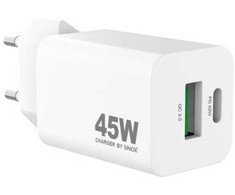 Sinox Beslag Sinox PRO sieninis įkroviklis USB-A+USB-C PD 45W. Baltas, vidaus, AC, 20 V, baltas