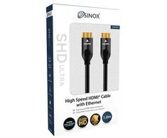 Sinox Beslag „Sinox SHD3061“, 1 m, HDMI A tipo (standartinis), HDMI A tipo (standartinis), 18 Gbit/s, Garso grąžinimo kanalas (ARC), Juoda