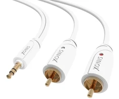 Sinox Vienas mini jack į phono kabelis. 1 m. Balta