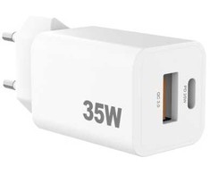Sinox Beslag Sinox PRO sieninis įkroviklis USB-A+USB-C PD 35W. Balta, Vidaus, AC, 20 V, Balta