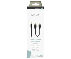 Sinox PRO 3,5 mm mini lizdo - Phono laidas. 5 m. Juodas.