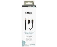 Sinox PRO 3,5 mm mini lizdo ir Phono jungties kabelis. 1 m. Juodas.
