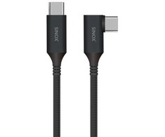 Sinox PRO USB C 3.2 Gen 2 kabelis su kampu. 2 m. Juoda