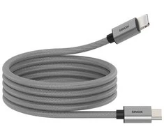 Sinox PRO USB C į Lightning magnetinis laidas. 1 m. Pilkas.