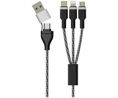 Sinox Beslag Sinox SHD04960, 1 m, USB C, USB C/Micro-USB B/Lightning, USB 2.0, 0,48 Gbit/s, Juoda