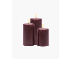 Kalėdinė puošmena Sirius Sirius Sille Įkraunamas 3 vnt rinkinys, Ø7,5xH10/12,5/15cm, Bordo