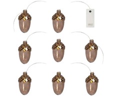 Dekoracja świąteczna Sirius Sirius Celina Acorn garland, 8L, Dark Oak/Gold