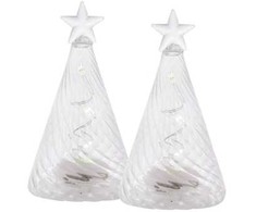 Kalėdinė dekoracija Philips Sirius Home Wave medžiai 2 vnt. rinkinys, šviesos dekoracijos figūra, permatoma, kalėdinė eglutė, 3 lemputės, LED, švelniai balta