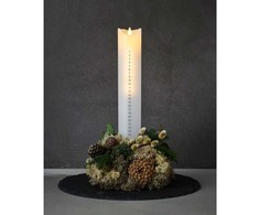 Sirius Sara Świeca kalendarzowa Ø4,8xH29cm Baltas/Sidabrinė