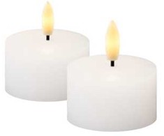 Sirius Sirius Sille T-light 2 pcs. Set, Ø6cm, H3,4cm, baltas