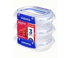 Sistema sistema Pojemniki do przechowywania komplektas KLIP IT PLUS 3 x 180 ml mėlyna