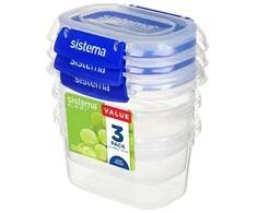 Sistema sistema Frischhaltedosen Set KLIP IT PLUS 3 x 400 ml blau