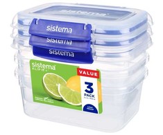 Sistema - Rectangle Klip it Plus 3pack 1L