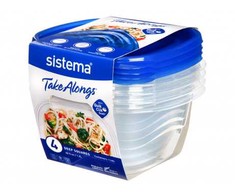 Sistema – 1,2 l gilaus kvadrato formos 4 butelių pakuotė nešiotis kartu