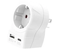 SKROSS Länderstecker Europe to US USB AC20PD baltas