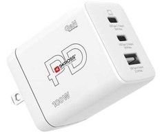 Skross įkroviklis „Combo+“ 100 W JAV GaN USB įkroviklis, 2 x USB-C, PD, 1 x USB-A, baltas