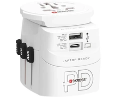 Skross PRO Light USB AC45PD – pasaulinis, universalus, universalus, B tipas, I tipas (AU), F tipas, G tipas (JK), L tipas (IT), B tipas, I tipas (AU), C tipas, F tipas, J tipas (CH), N tipas (BR), G tipas (JK), 100–250 V, 50–60 Hz
