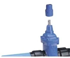 Sklendė 225 mm. AVK - PN10. Su „Safetech PE100RC“ vamzdžių antgaliais.